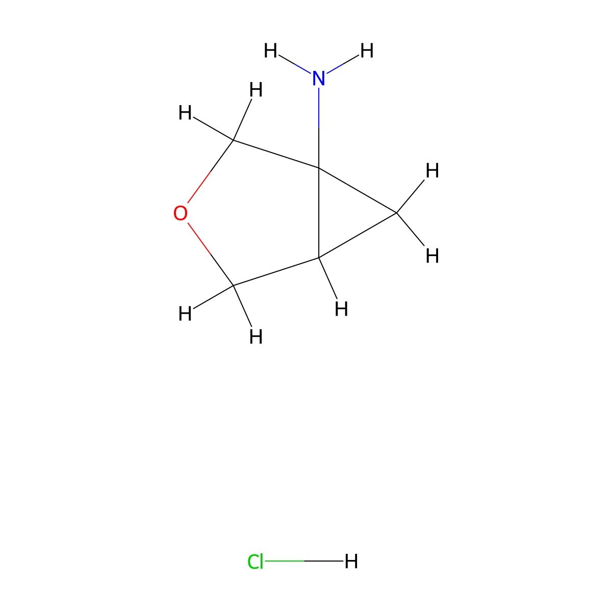 3-Oxabicyclo[3.1.0]hexan-1-amine hydrochloride molecular structure, CAS 2094543-42-5