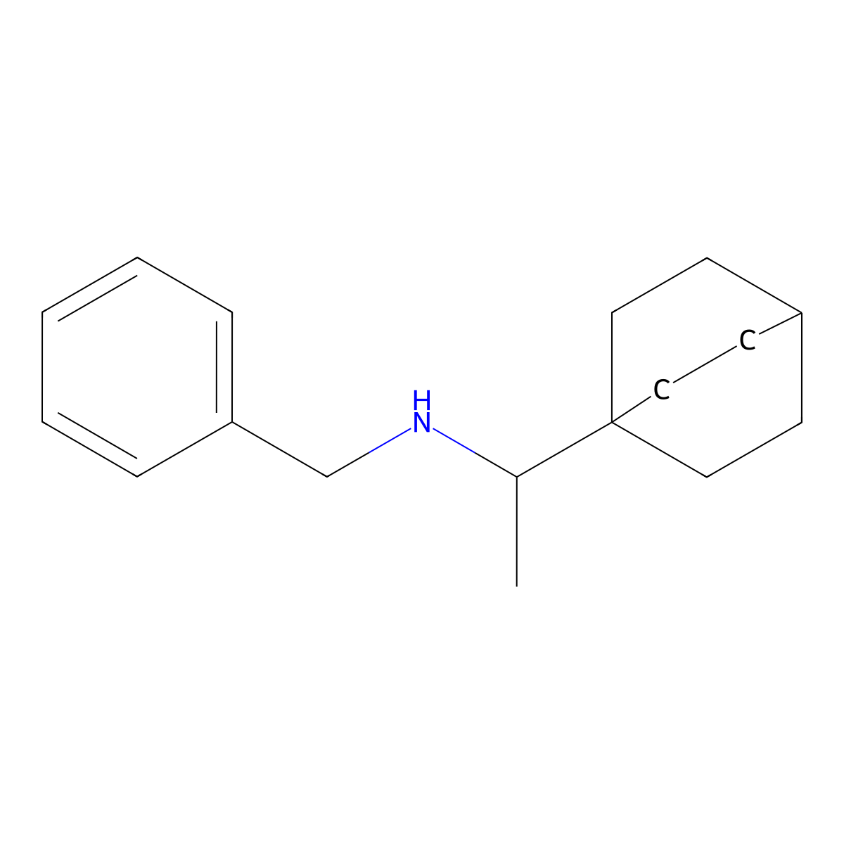 Benzyl(1-{bicyclo[2.2.2]octan-1-yl}ethyl)amine molecular structure, CAS 2094561-94-9