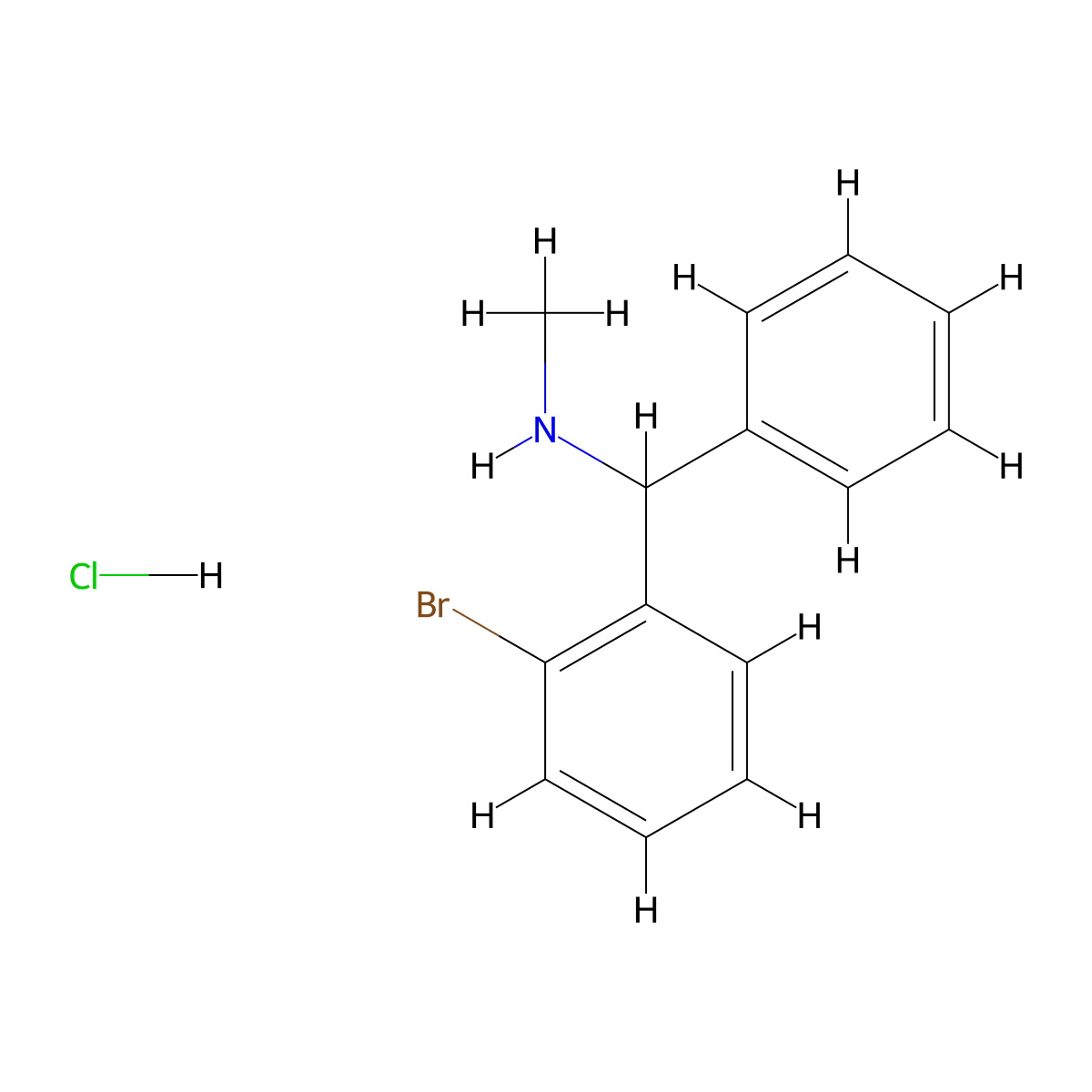 [(2-Bromophenyl)(phenyl)methyl](methyl)amine hydrochloride molecular structure, CAS 2094572-46-8