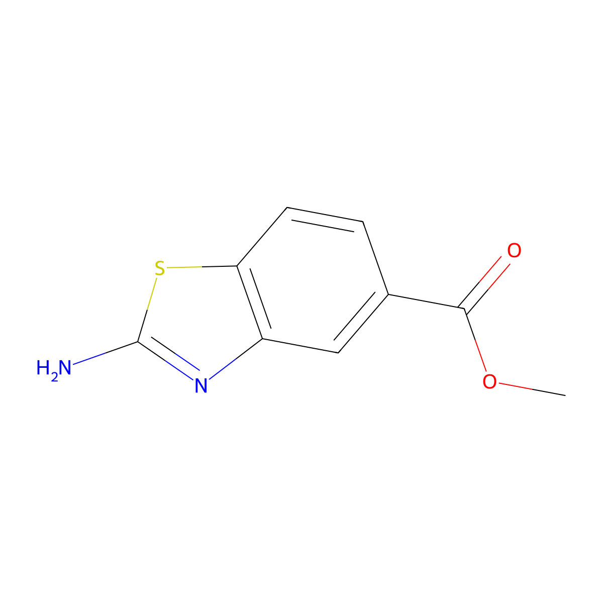 Methyl 2-amino-1,3-benzothiazole-5-carboxylate molecular structure, CAS 209459-07-4