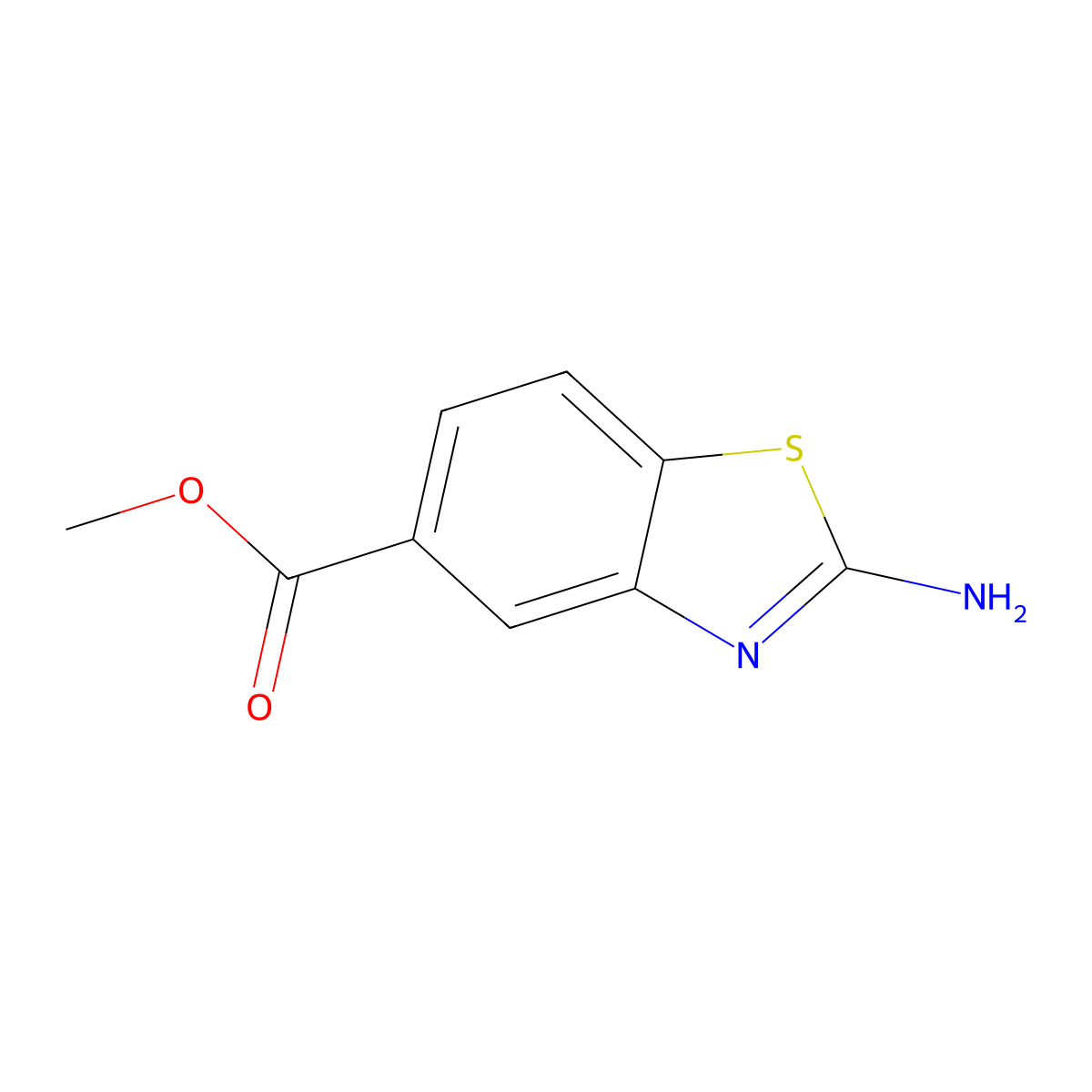 Methyl 2-amino-1,3-benzothiazole-5-carboxylate molecular structure, CAS 209459-07-4
