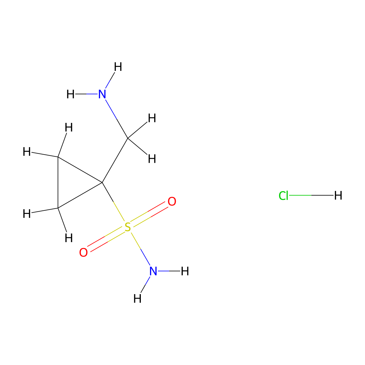 1-(Aminomethyl)cyclopropane-1-sulfonamide hydrochloride molecular structure, CAS 2094590-67-5