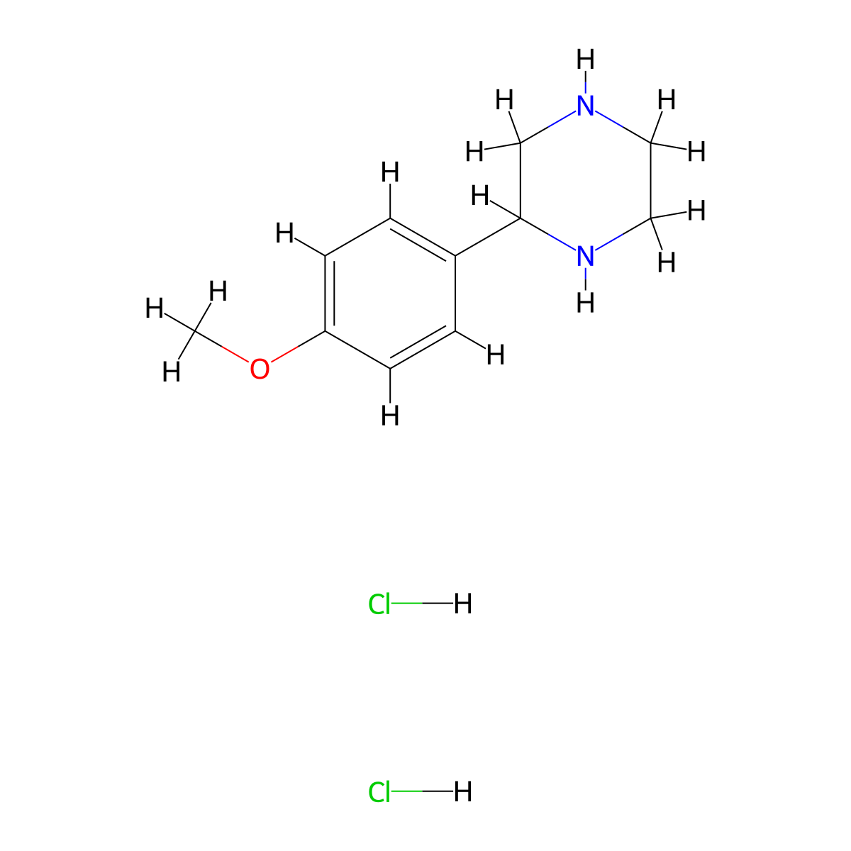2-(4-Methoxyphenyl)piperazine dihydrochloride molecular structure, CAS 2094609-01-3