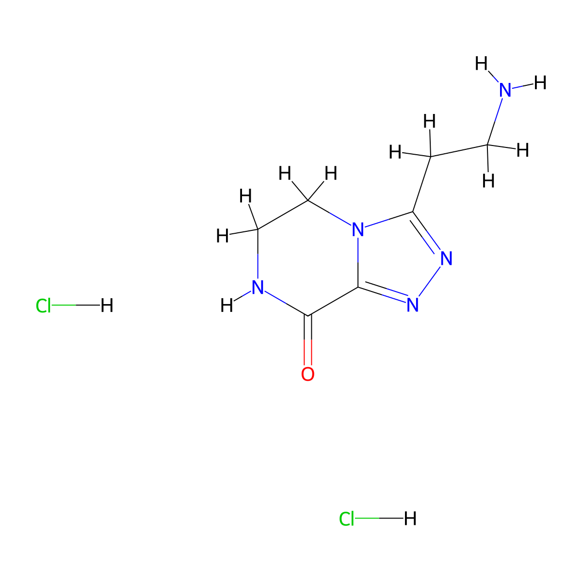 3-(2-aminoethyl)-5H,6H,7H,8H-[1,2,4]triazolo[4,3-a]pyrazin-8-one dihydrochloride molecular structure, CAS 2094611-77-3