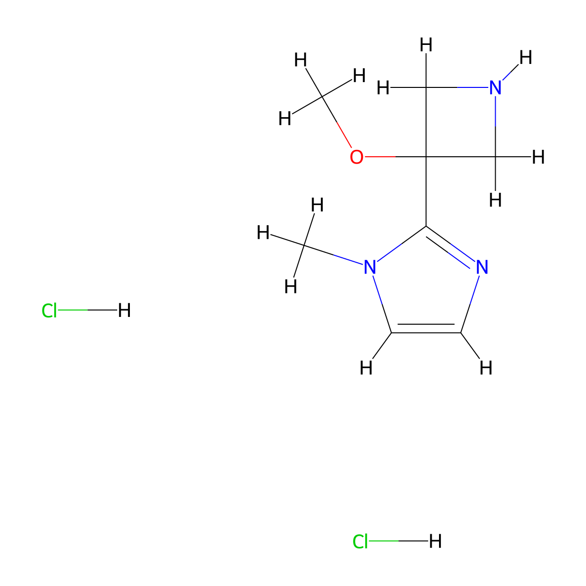 2-(3-methoxyazetidin-3-yl)-1-methyl-1H-imidazole dihydrochloride molecular structure, CAS 2094615-71-9