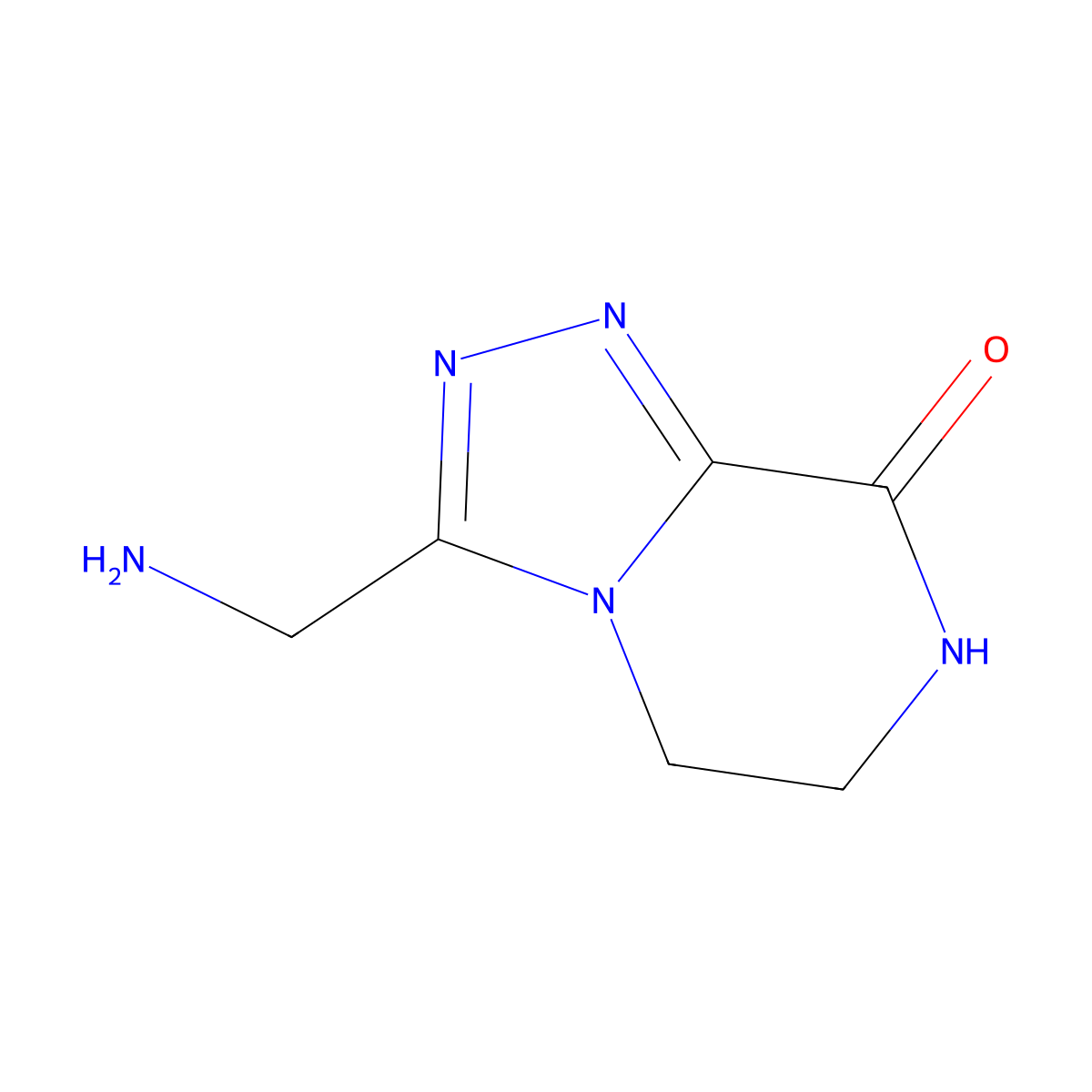 3-(aminomethyl)-5H,6H,7H,8H-[1,2,4]triazolo[4,3-a]pyrazin-8-one molecular structure, CAS 2094616-86-9