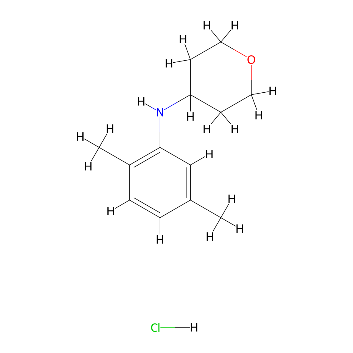N-(2,5-dimethylphenyl)oxan-4-amine hydrochloride molecular structure, CAS 2094618-19-4