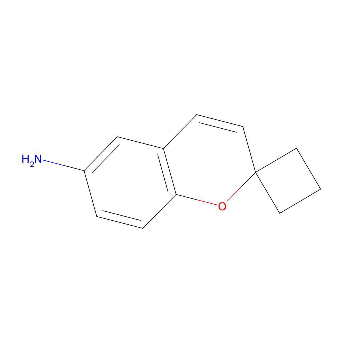 Spiro[chromene-2,1'-cyclobutane]-6-amine molecular structure, CAS 2094623-65-9
