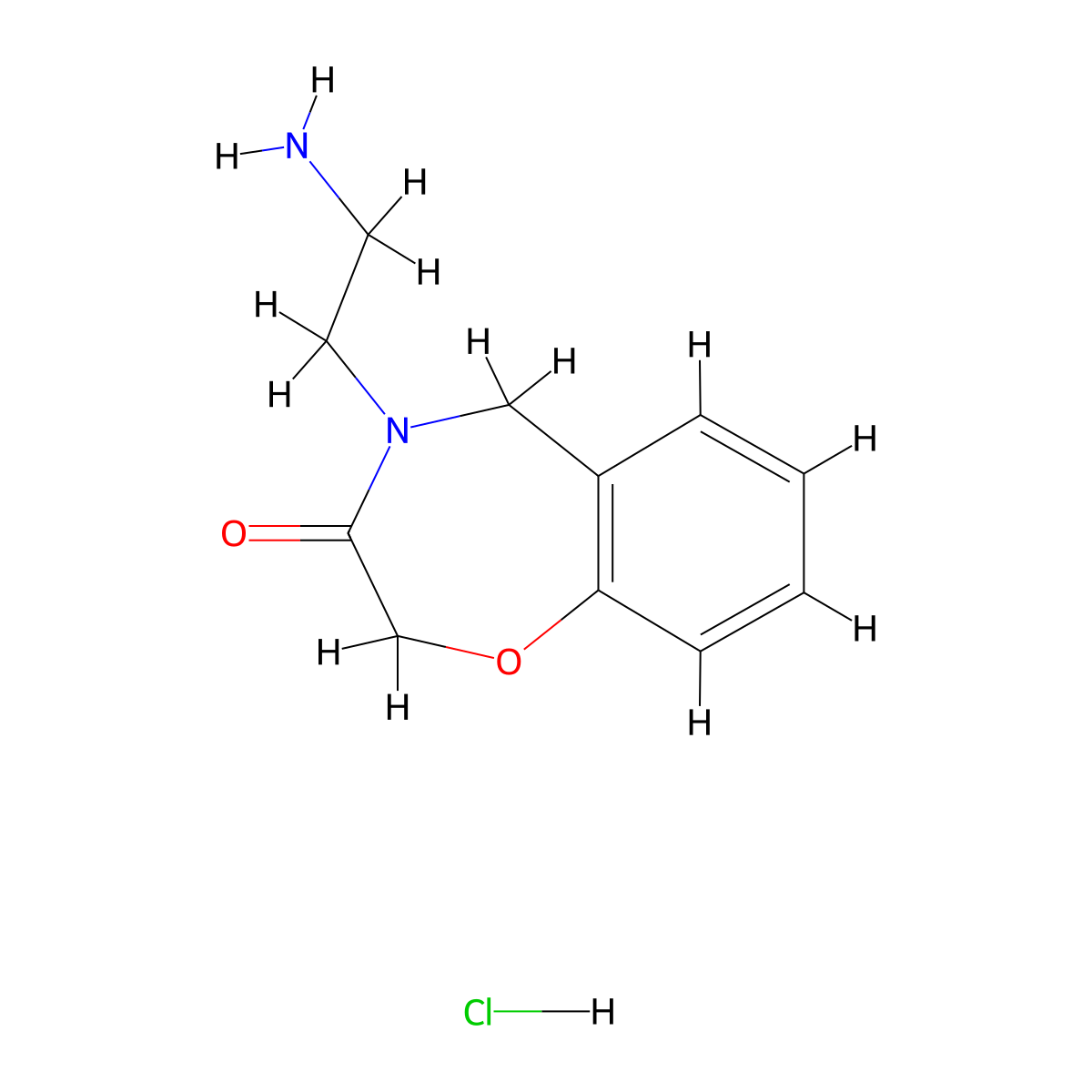 4-(2-Aminoethyl)-2,3,4,5-tetrahydro-1,4-benzoxazepin-3-one hydrochloride molecular structure, CAS 2094623-73-9