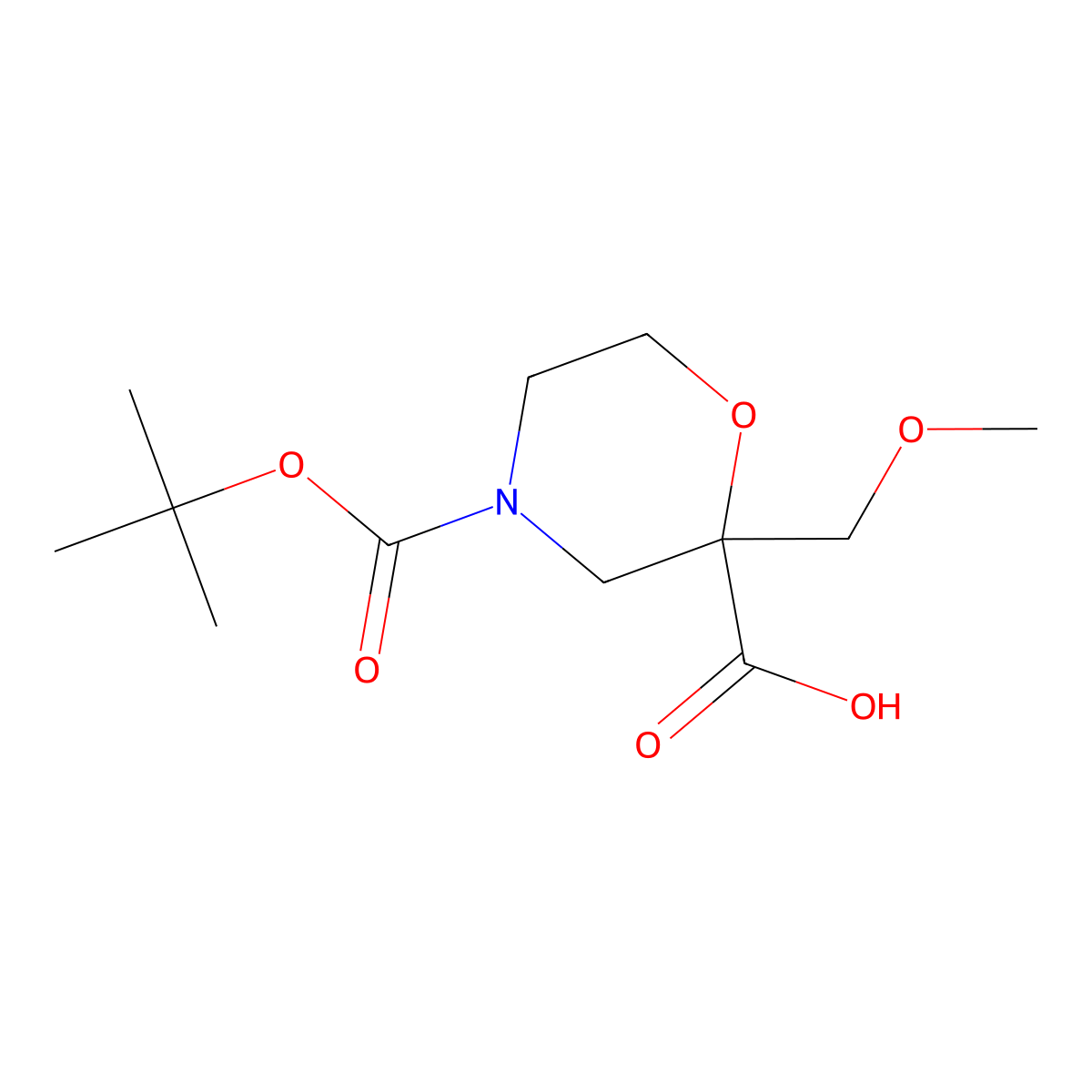 4-[(Tert-butoxy)carbonyl]-2-(methoxymethyl)morpholine-2-carboxylic acid molecular structure, CAS 2094626-33-0