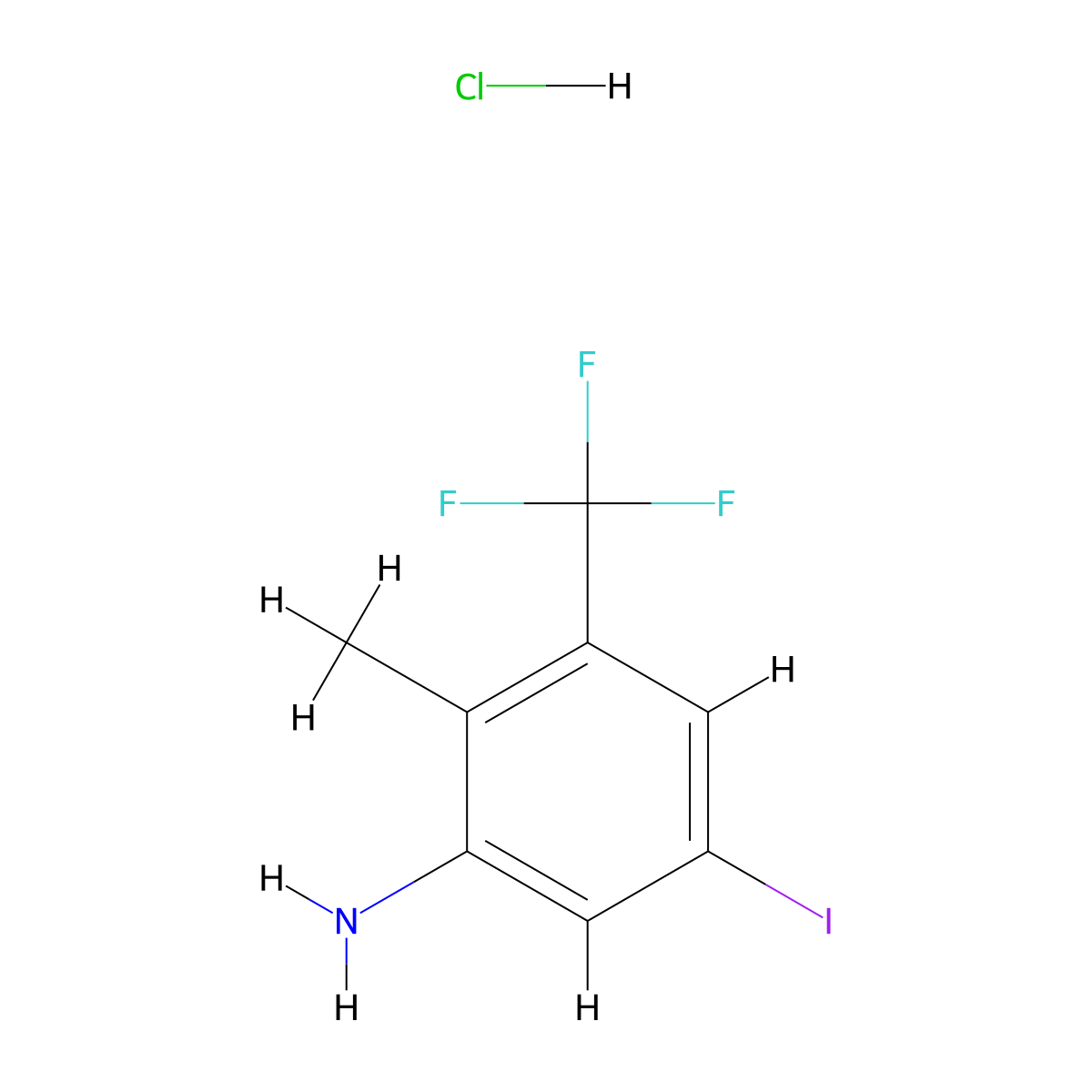 5-Iodo-2-methyl-3-(trifluoromethyl)aniline hydrochloride molecular structure, CAS 2094627-23-1