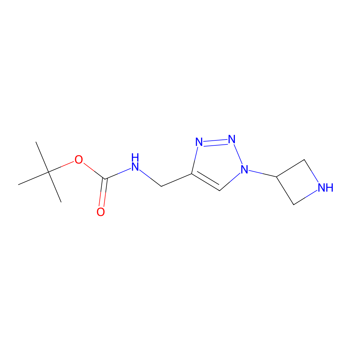 tert-butyl N-{[1-(azetidin-3-yl)-1H-1,2,3-triazol-4-yl]methyl}carbamate molecular structure, CAS 2094627-25-3