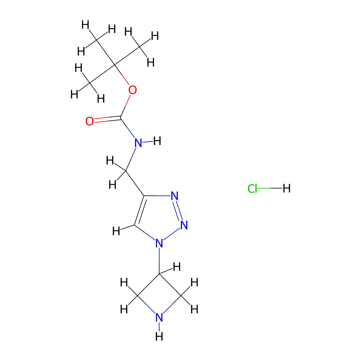 tert-butyl N-{[1-(azetidin-3-yl)-1H-1,2,3-triazol-4-yl]methyl}carbamate hydrochloride molecular structure, CAS 2094627-26-4