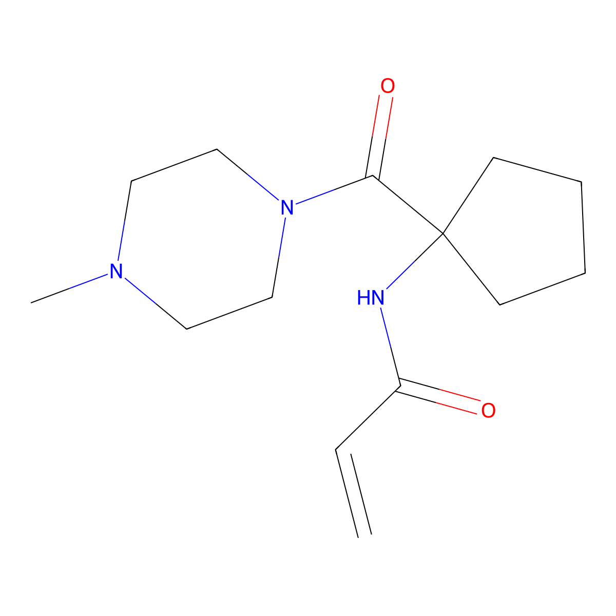 N-[1-(4-methylpiperazine-1-carbonyl)cyclopentyl]prop-2-enamide molecular structure, CAS 2094627-98-0