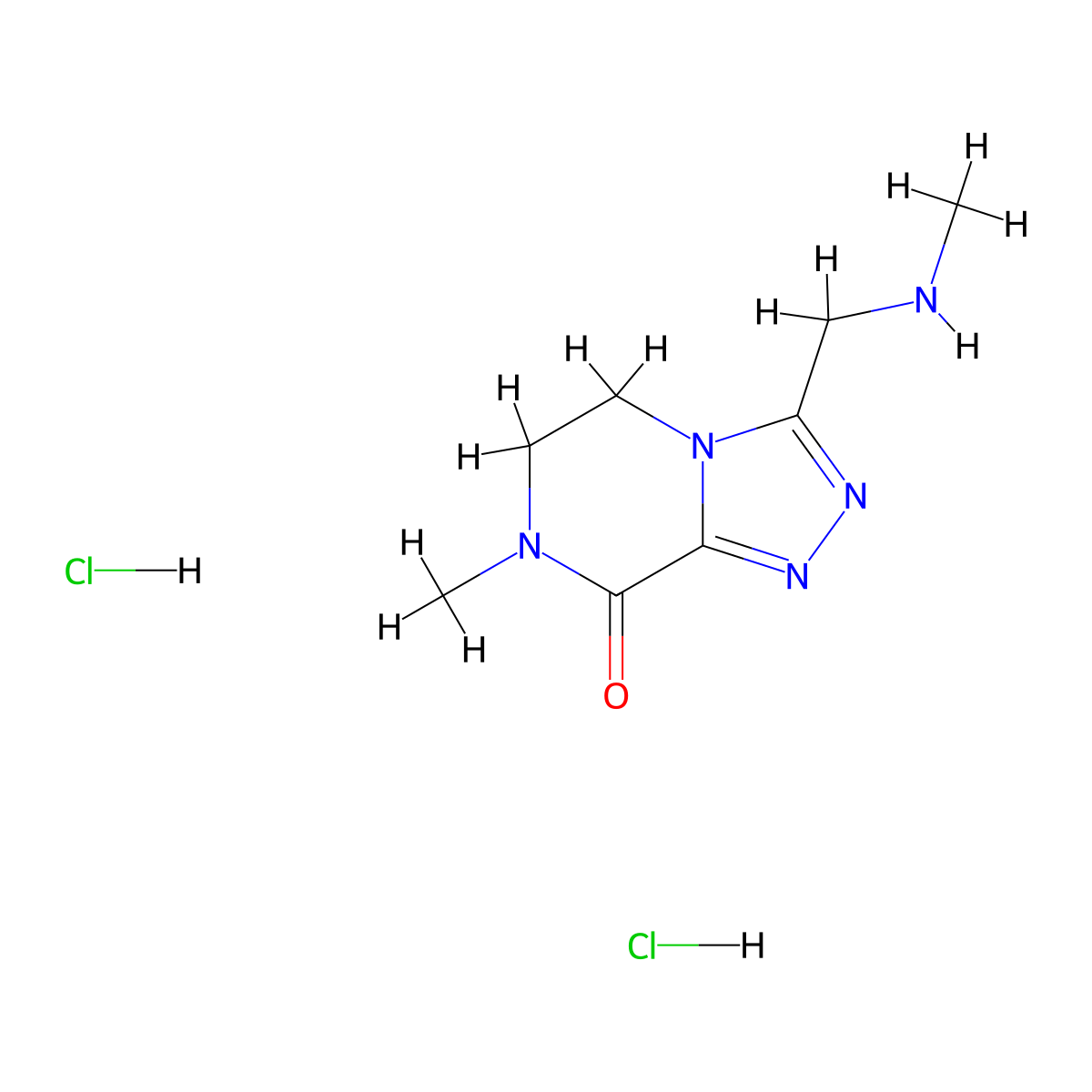 7-methyl-3-[(methylamino)methyl]-5H,6H,7H,8H-[1,2,4]triazolo[4,3-a]pyrazin-8-one dihydrochloride molecular structure, CAS 2094628-99-4