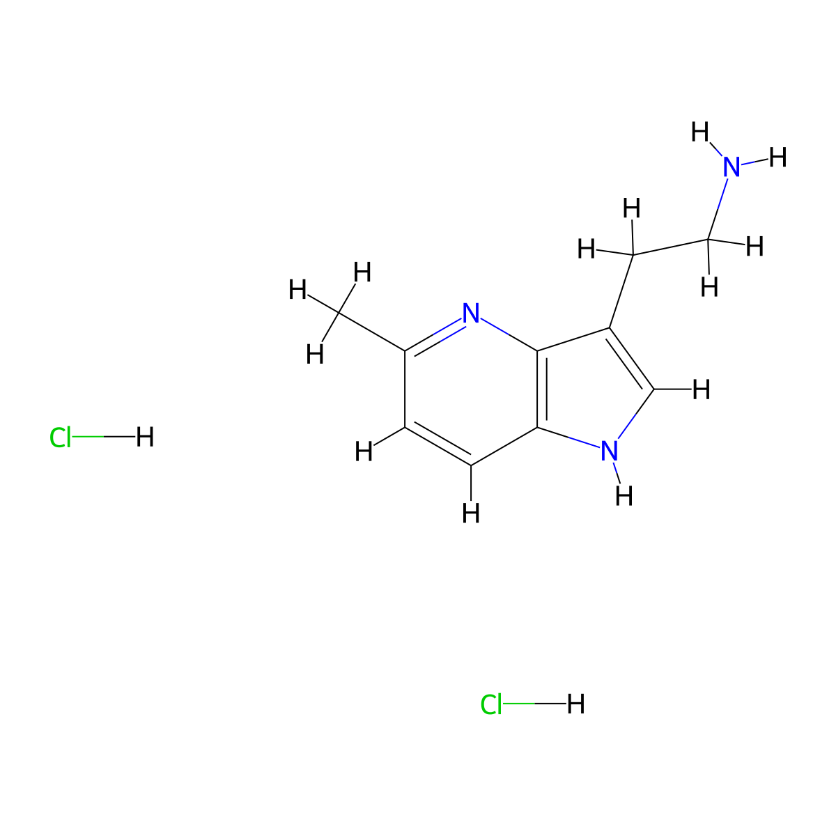 2-{5-methyl-1H-pyrrolo[3,2-b]pyridin-3-yl}ethan-1-amine dihydrochloride molecular structure, CAS 2094634-89-4