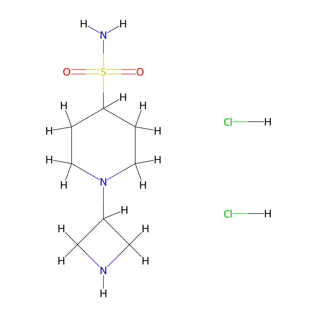1-(Azetidin-3-yl)piperidine-4-sulfonamide dihydrochloride molecular structure, CAS 2094635-10-4