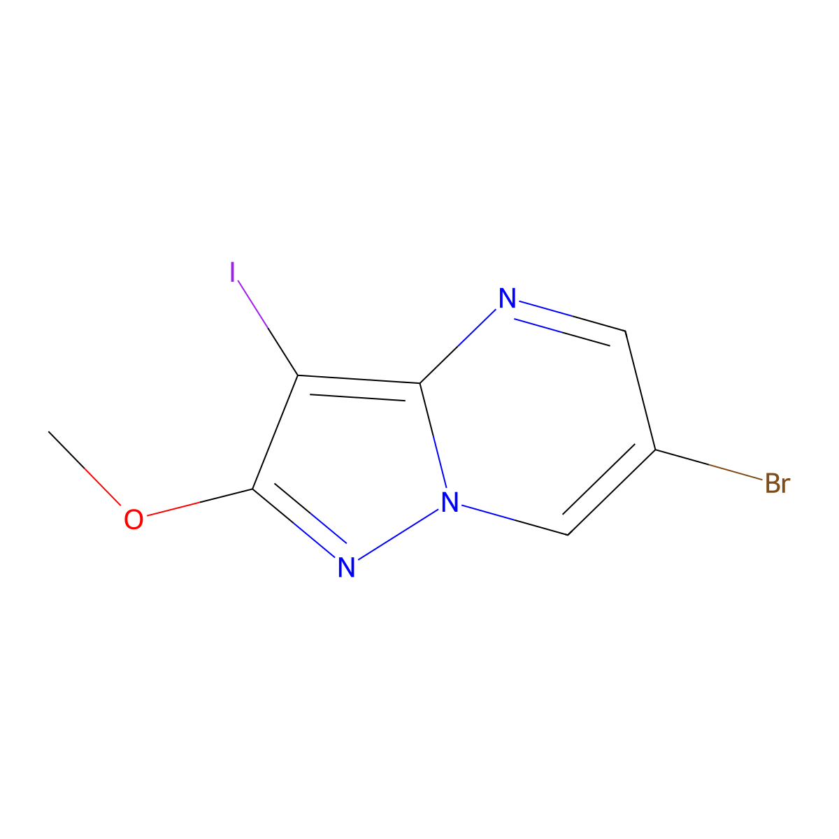 6-Bromo-3-iodo-2-methoxypyrazolo[1,5-a]pyrimidine molecular structure, CAS 2094638-75-0
