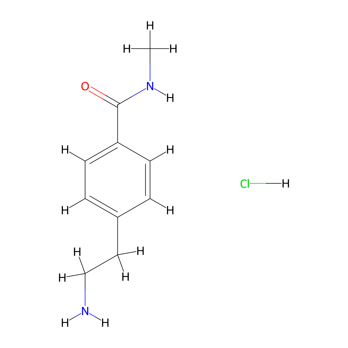 4-(2-aminoethyl)-N-methylbenzamide hydrochloride molecular structure, CAS 2094641-30-0