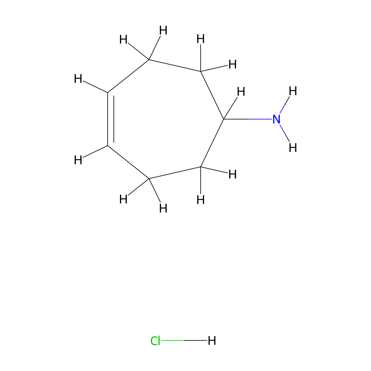 Cyclohept-4-en-1-amine hydrochloride molecular structure, CAS 2094642-29-0