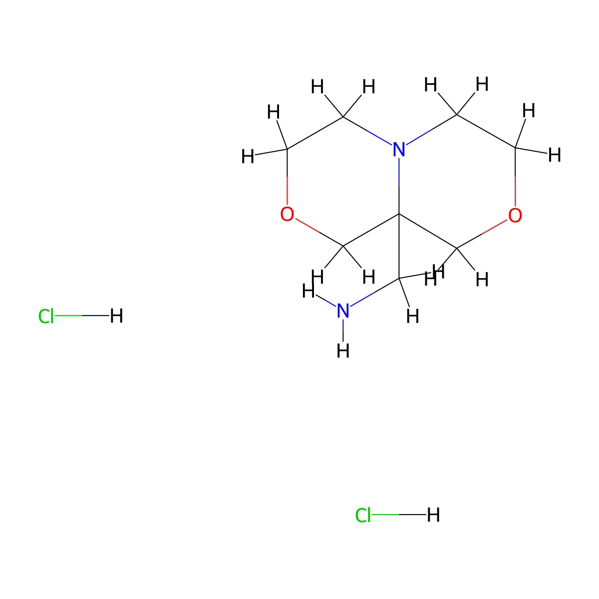{hexahydro-1H-[1,4]oxazino[3,4-c]morpholin-9a-yl}methanamine dihydrochloride molecular structure, CAS 2094648-94-7