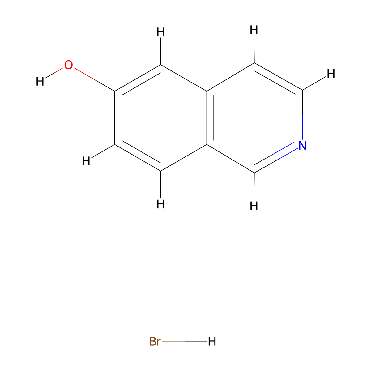 Isoquinolin-6-ol hydrobromide molecular structure, CAS 2094652-02-3