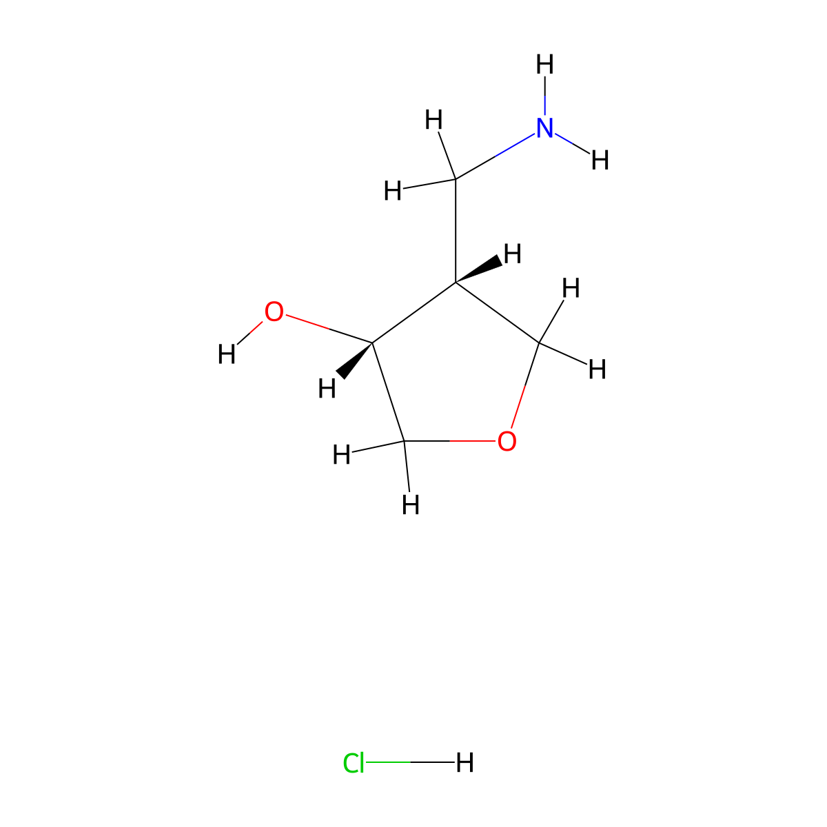 rac-(3R,4R)-4-(aminomethyl)oxolan-3-ol hydrochloride molecular structure, CAS 2094653-70-8