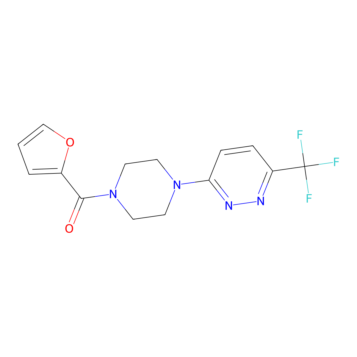 3-[4-(Furan-2-carbonyl)piperazin-1-yl]-6-(trifluoromethyl)pyridazine molecular structure, CAS 2094681-73-7