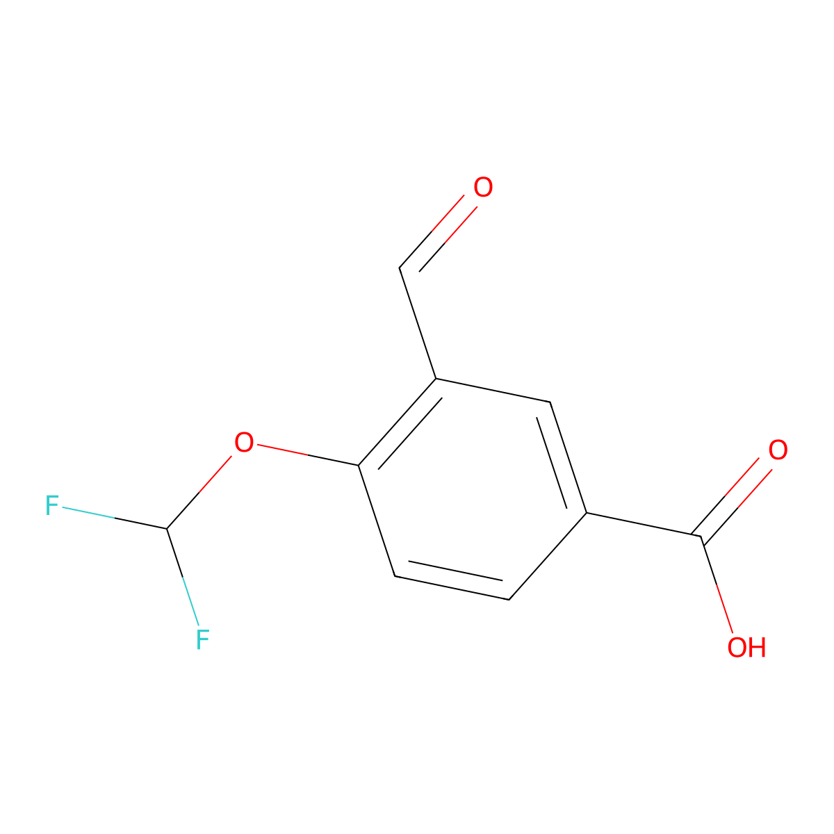 4-(Difluoromethoxy)-3-formylbenzoic acid molecular structure, CAS 2094685-67-1