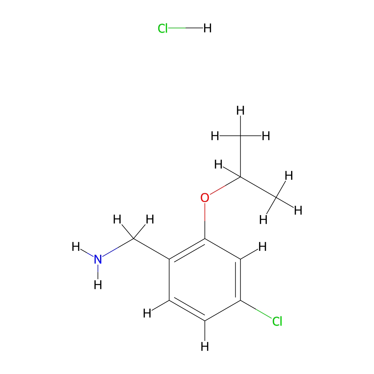 [4-Chloro-2-(propan-2-yloxy)phenyl]methanamine hydrochloride molecular structure, CAS 2094692-85-8