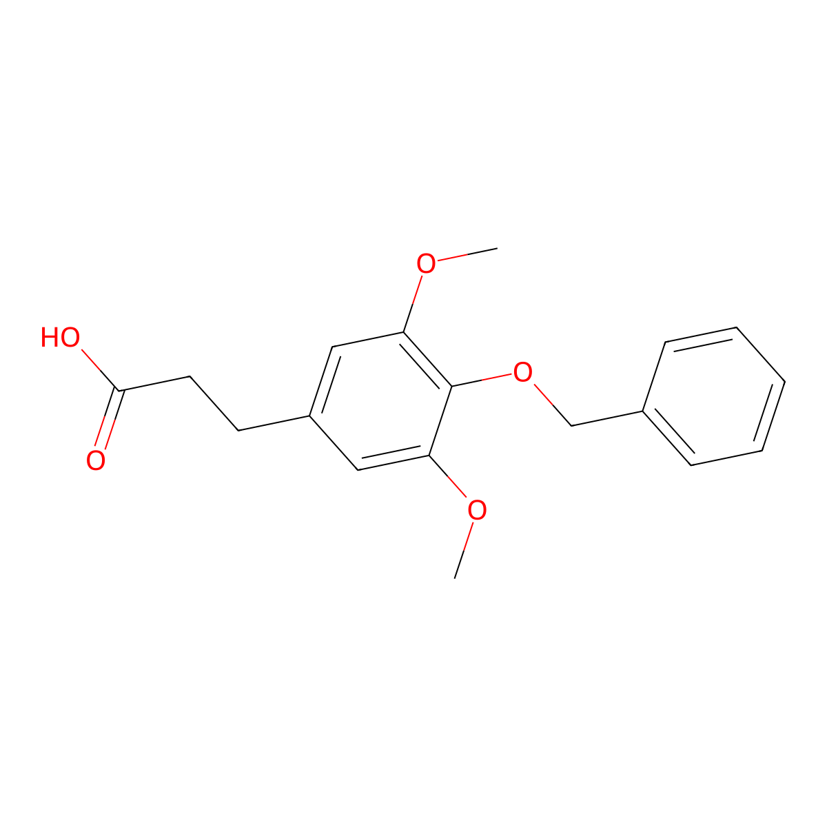 3-[4-(Benzyloxy)-3,5-dimethoxyphenyl]propanoic acid molecular structure, CAS 20947-48-2