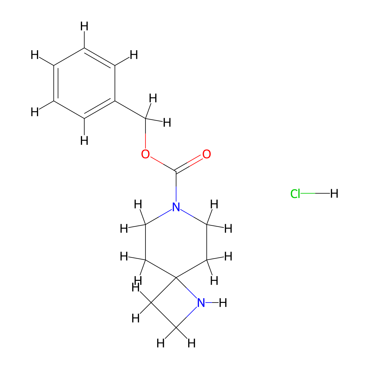 Benzyl 1,7-diazaspiro[3.5]nonane-7-carboxylate hydrochloride molecular structure, CAS 2094715-70-3