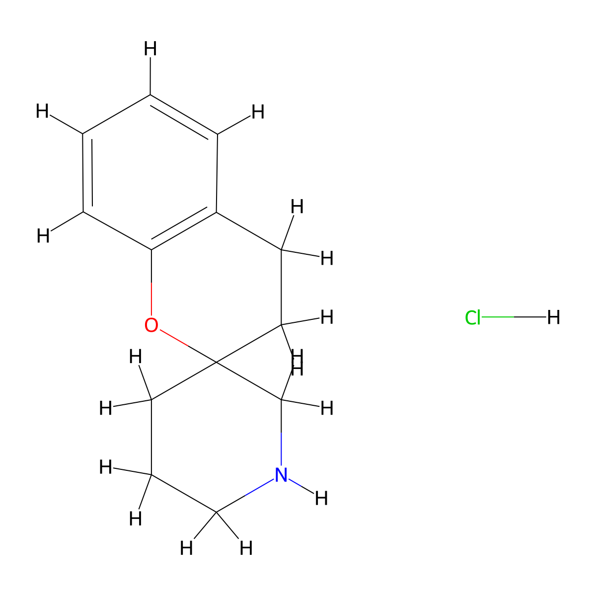 3,4-Dihydrospiro[1-benzopyran-2,3'-piperidine] hydrochloride molecular structure, CAS 2094731-97-0