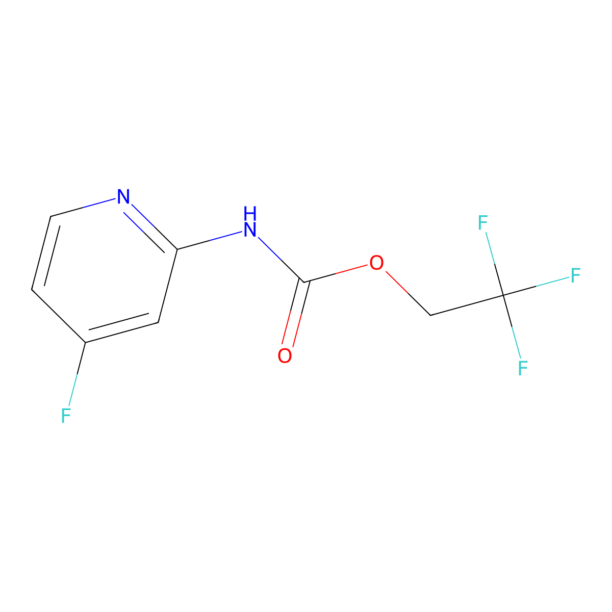 2,2,2-trifluoroethyl N-(4-fluoropyridin-2-yl)carbamate molecular structure, CAS 2094735-10-9