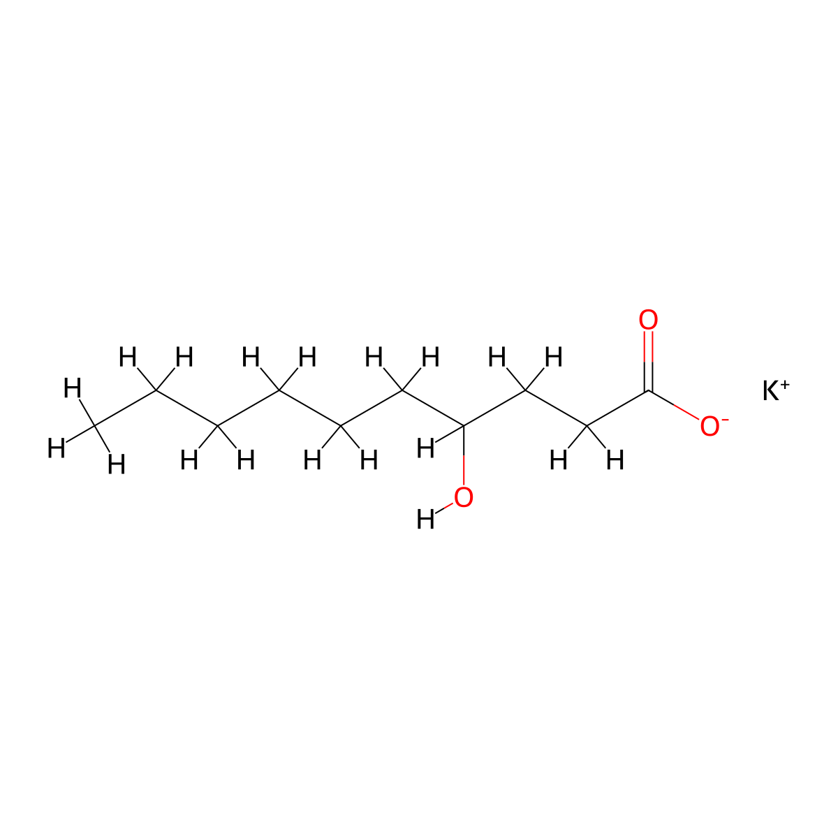 Potassium 4-hydroxydecanoate molecular structure, CAS 2094742-12-6