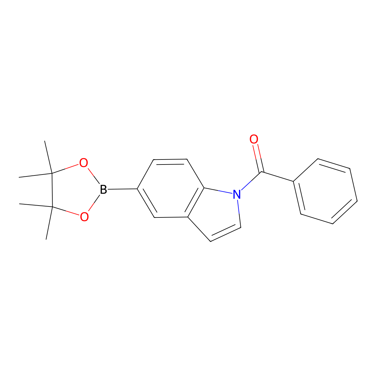 1-benzoyl-5-(tetramethyl-1,3,2-dioxaborolan-2-yl)-1H-indole molecular structure, CAS 2094790-49-3