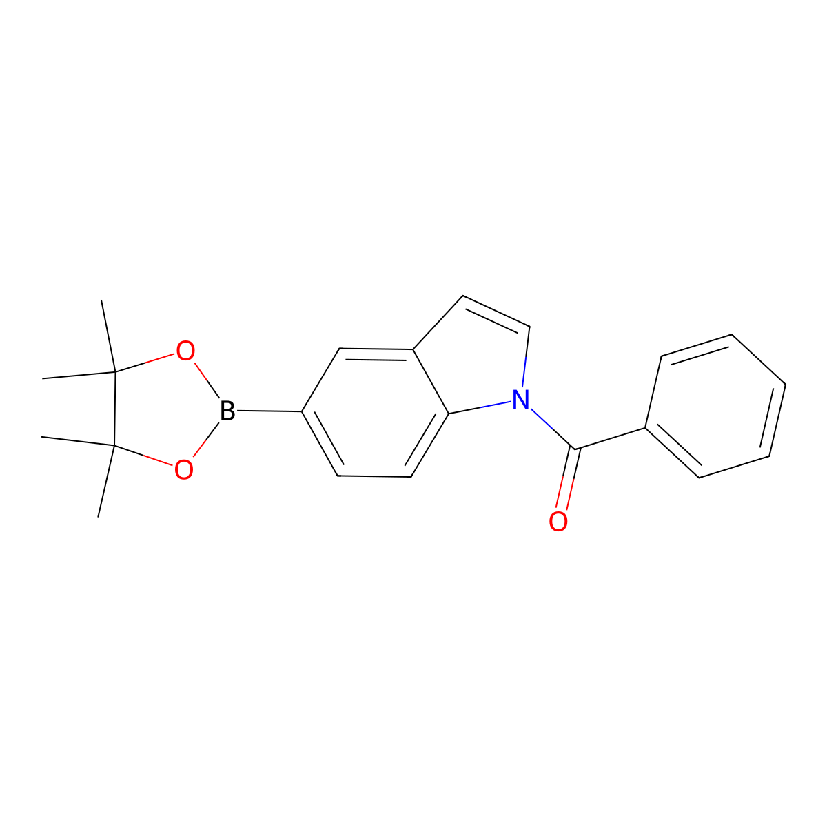 1-benzoyl-5-(tetramethyl-1,3,2-dioxaborolan-2-yl)-1H-indole molecular structure, CAS 2094790-49-3