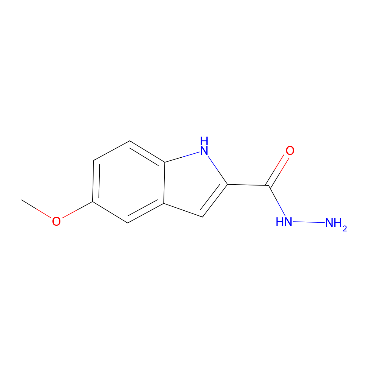 5-methoxy-1H-indole-2-carbohydrazide molecular structure, CAS 20948-65-6