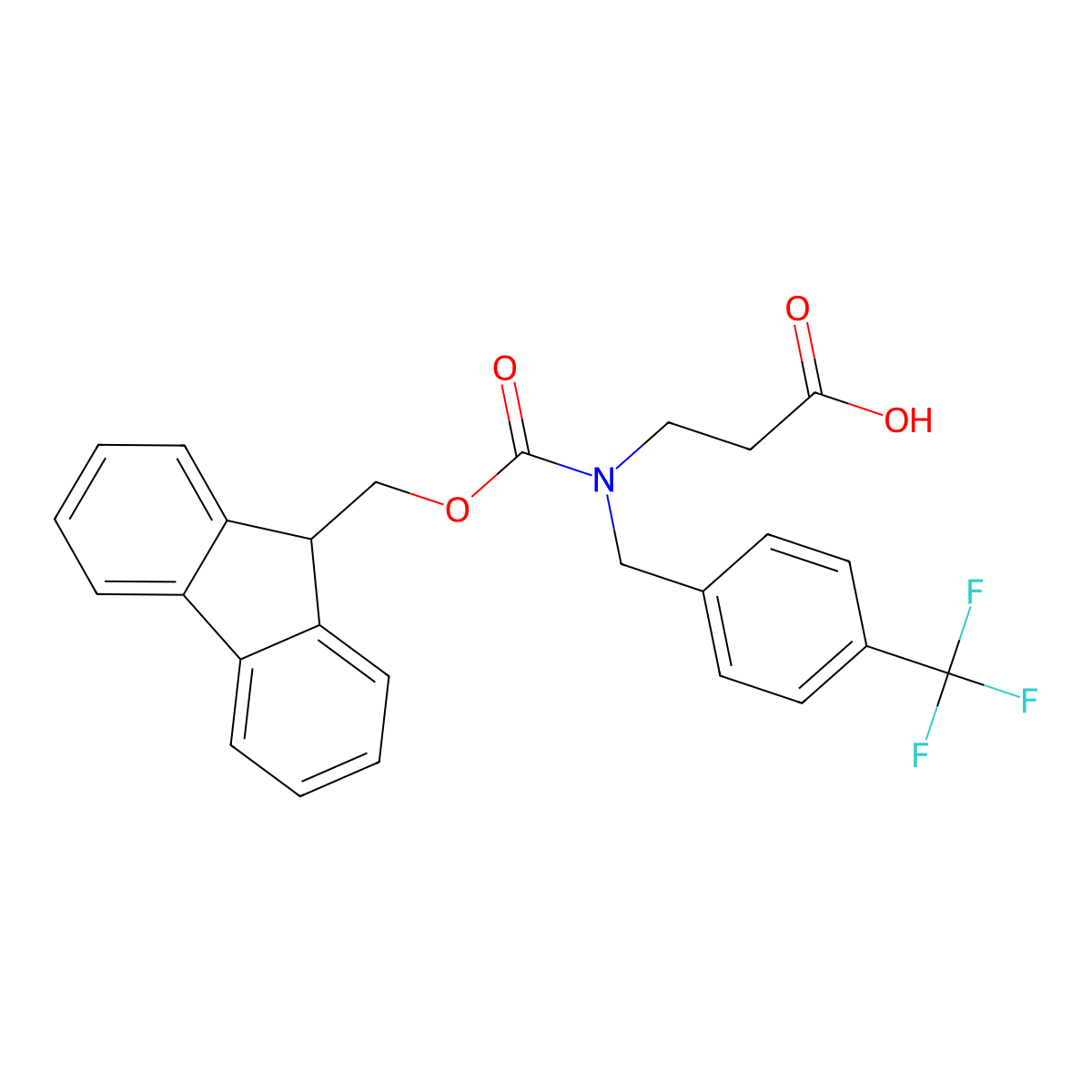 3-({[(9H-fluoren-9-yl)methoxy]carbonyl}({[4-(trifluoromethyl)phenyl]methyl})amino)propanoic acid molecular structure, CAS 2094817-17-9