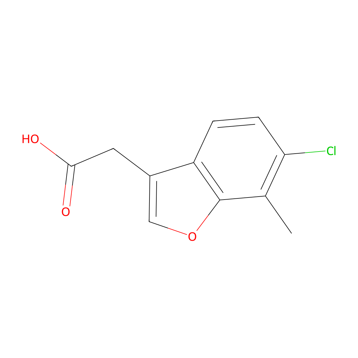 2-(6-Chloro-7-methyl-1-benzofuran-3-yl)acetic acid molecular structure, CAS 2094818-63-8
