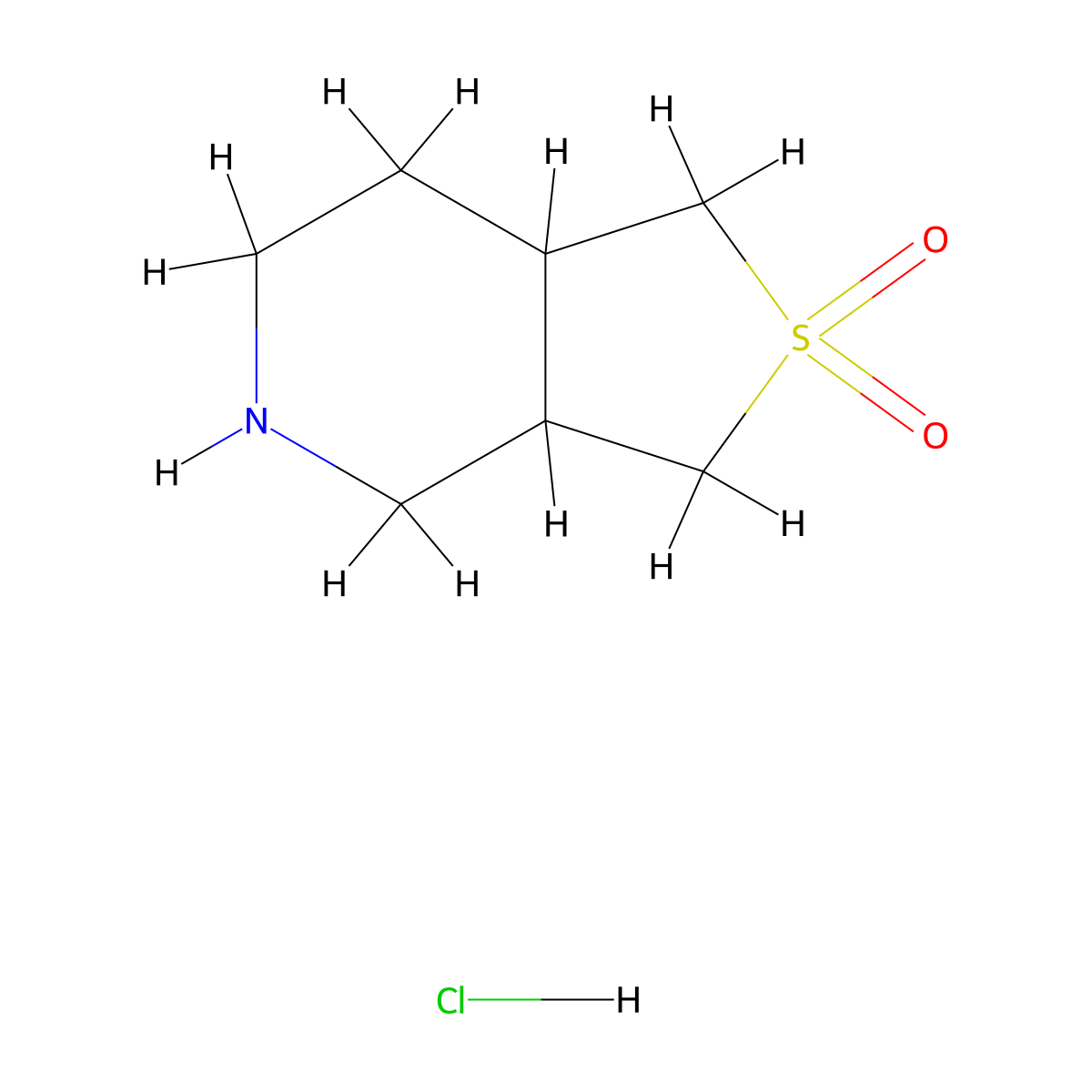 Octahydro-2lambda6-thieno[3,4-c]pyridine-2,2-dione hydrochloride molecular structure, CAS 2094843-87-3