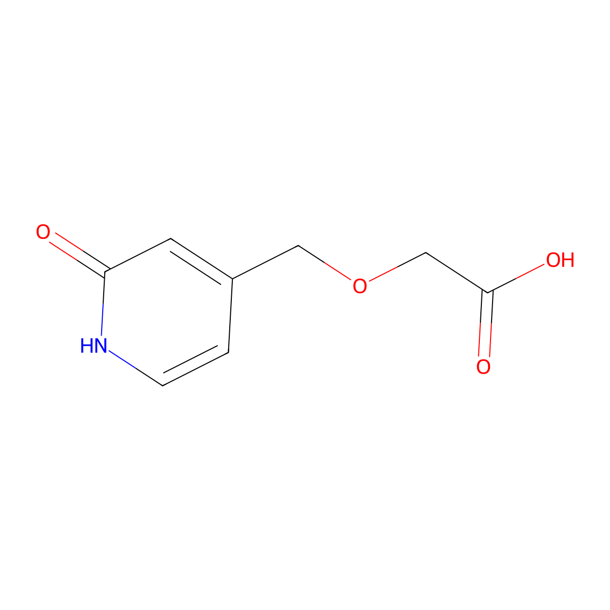 2-[(2-Oxo-1,2-dihydropyridin-4-yl)methoxy]acetic acid molecular structure, CAS 2094856-03-6