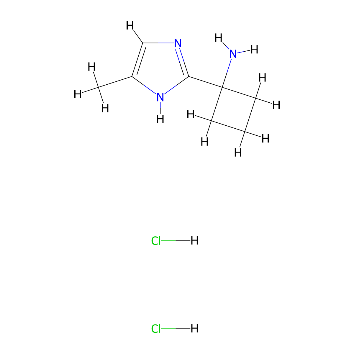1-(4-methyl-1H-imidazol-2-yl)cyclobutan-1-amine dihydrochloride molecular structure, CAS 2094857-63-1