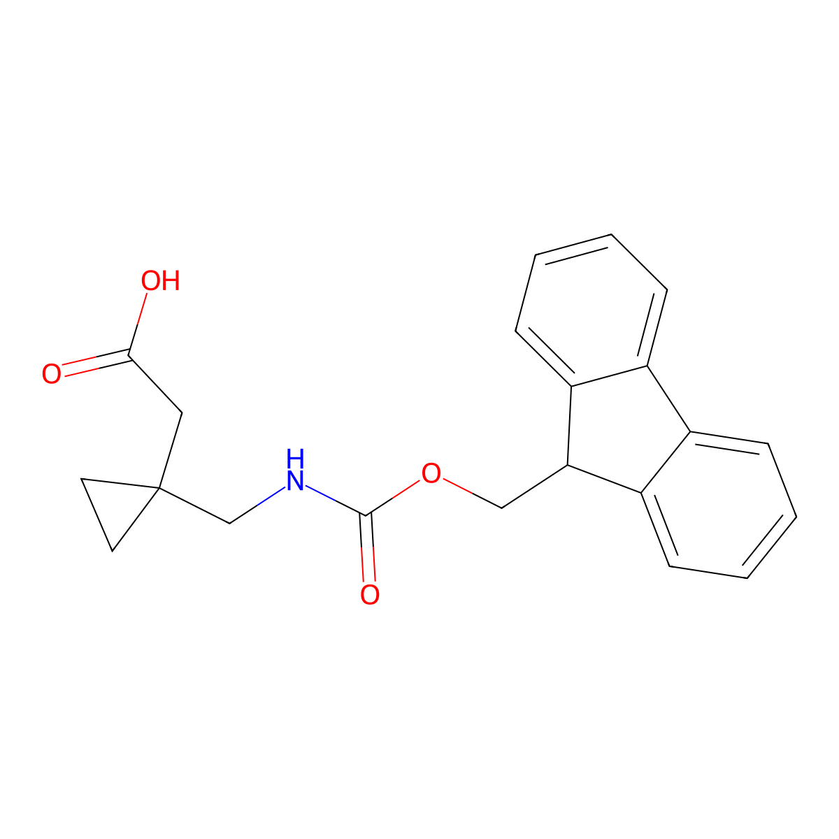 2-{1-[({[(9H-fluoren-9-yl)methoxy]carbonyl}amino)methyl]cyclopropyl}acetic acid molecular structure, CAS 2094859-65-9