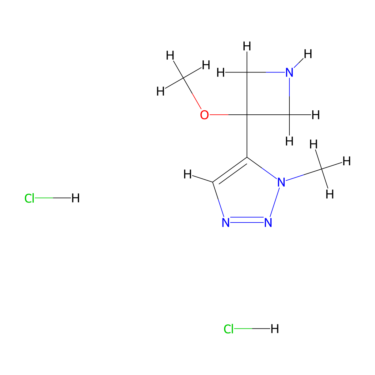 5-(3-methoxyazetidin-3-yl)-1-methyl-1H-1,2,3-triazole dihydrochloride molecular structure, CAS 2094860-85-0