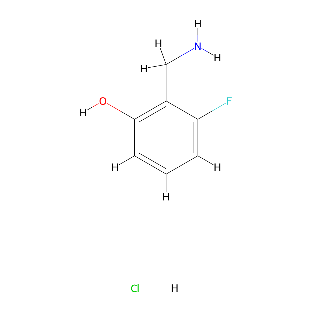2-(Aminomethyl)-3-fluorophenol hydrochloride molecular structure, CAS 2094868-94-5