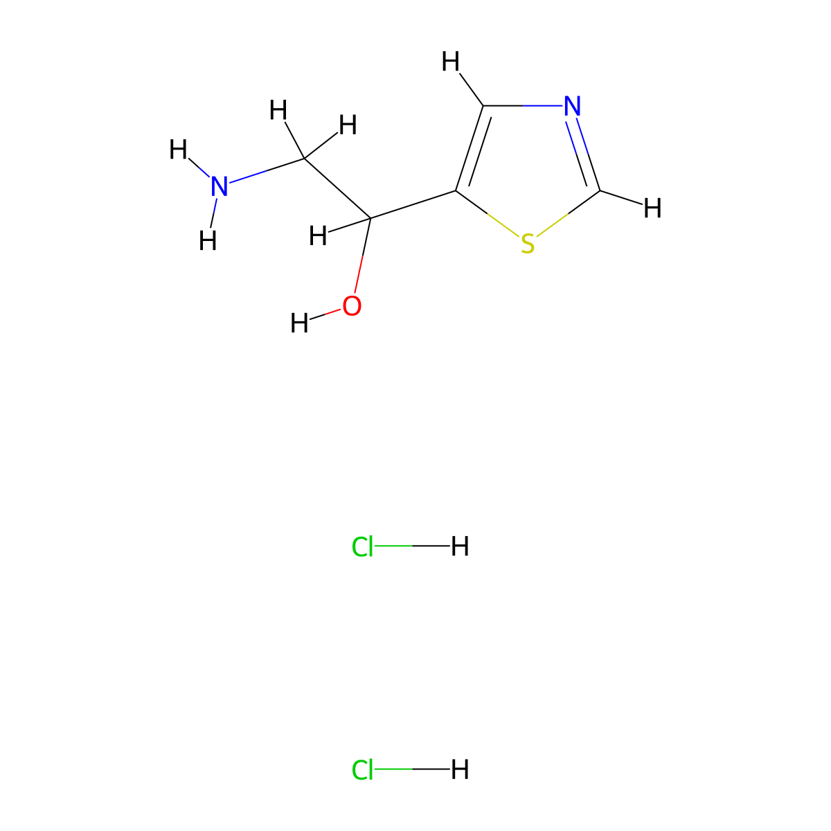 2-Amino-1-(1,3-thiazol-5-yl)ethan-1-ol dihydrochloride molecular structure, CAS 2094879-12-4