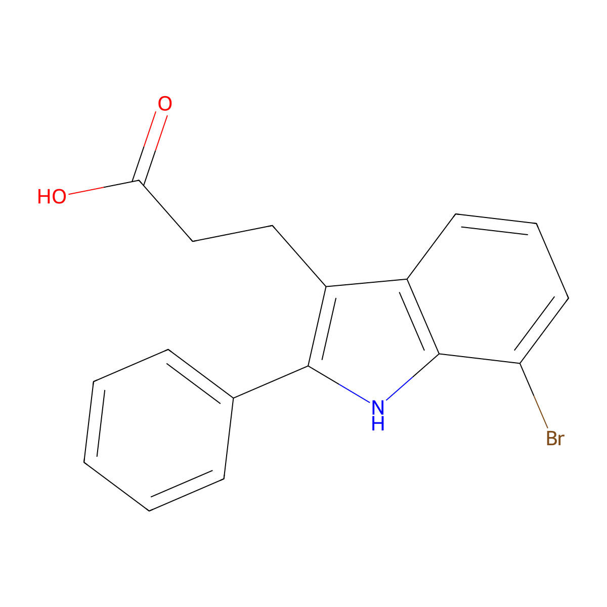 3-(7-bromo-2-phenyl-1H-indol-3-yl)propanoic acid molecular structure, CAS 2094894-85-4