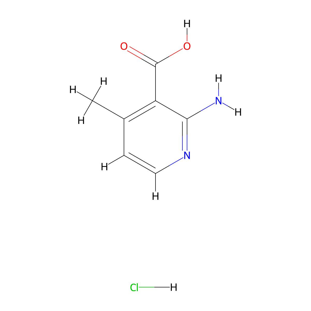 2-Amino-4-methylpyridine-3-carboxylic acid hydrochloride molecular structure, CAS 2094898-42-5