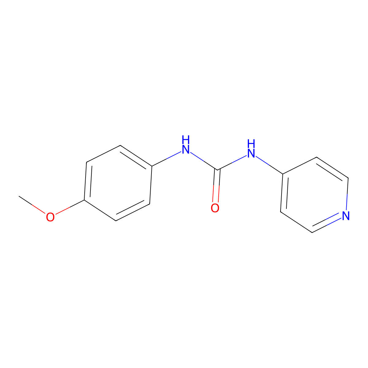 N-(4-methoxyphenyl)-N'-pyridin-4-ylurea molecular structure, CAS 20949-48-8